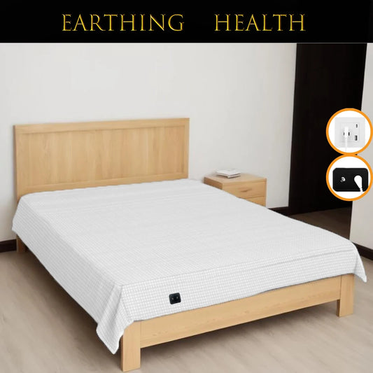 10% Silver Fiber Flat Bedsheet with Earthing Cord 